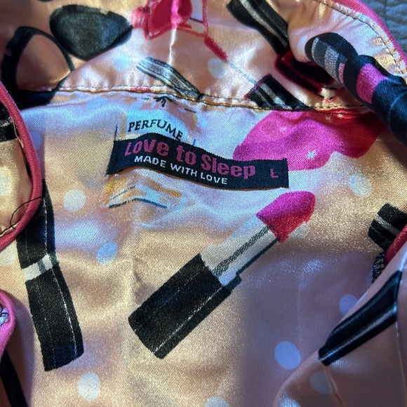 Set de pijama para mujer size L color rosa con estampado buenas condiciones - Picture 7 of 9